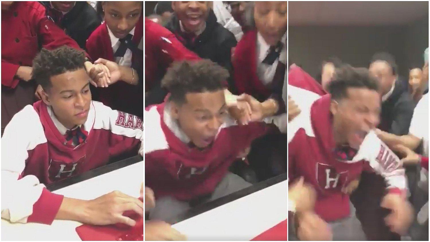 Joven es admitido en Harvard a los 16 años y tiene efusiva reacción (VIDEO)