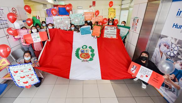 Las madres de los niños internados en el Instituto Nacional del Hospital del Niño de San Borja agradecieron a la selección peruana de fútbol por su noble gesto. (FOTO:INSN)