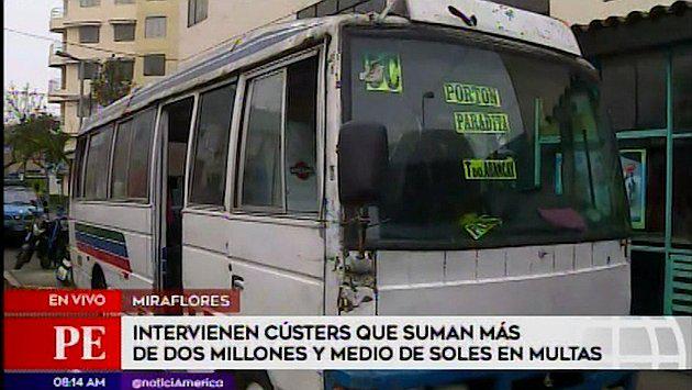 Miraflores: Retiran de circulación tres cústers que deben más de 2 millones de soles en multas (VIDEO)