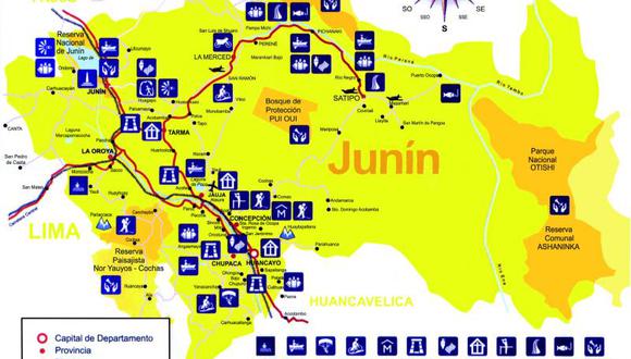 Conoce el mapa turístico de la región Junín por Fiestas Patrias