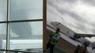 Callao: avión se incendia en pista de aterrizaje del aeropuerto Jorge Chávez (VIDEO)