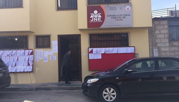 Admiten doce listas de candidatos a municipios en el JEE Tacna