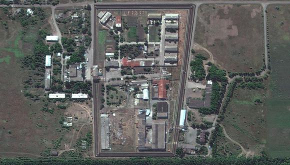 Imagen de la prisión de Olenivka en la región de Donetsk, Ucrania, el 27 de julio de 2022. (Foto de AFP / IMAGEN DE SATÉLITE ©2022 MAXAR TECHNOLOGIES)