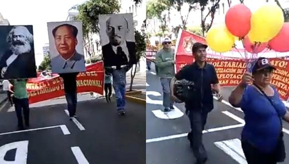 Denuncian que Sendero Luminoso marchó en el centro de Lima por el Día del Trabajo