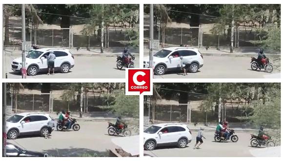 Cuatro hampones atacan a una pareja de comerciantes y les roban S/40,000 (VIDEO)