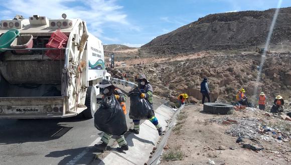 Retiran cincuenta toneladas de basura de quebrada Cuico (Yura) / Foto: Difusión