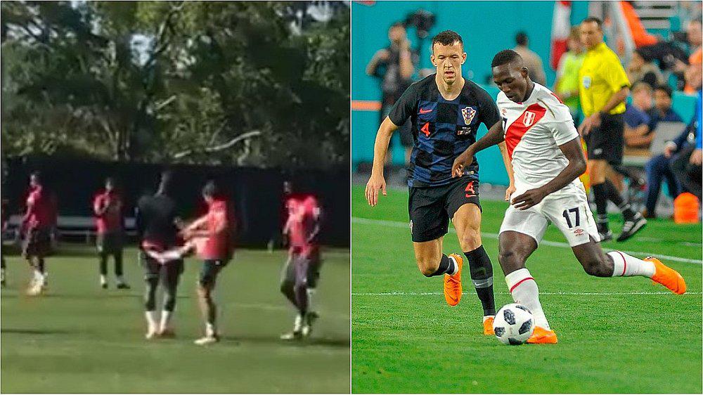 Luis Advíncula recibió 'pataditas' como castigo durante práctica de la selección peruana (VIDEO)