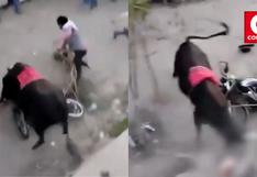Ayacucho: toro escapa de feria y deja a un hombre en estado grave tras violento ataque (VIDEO)