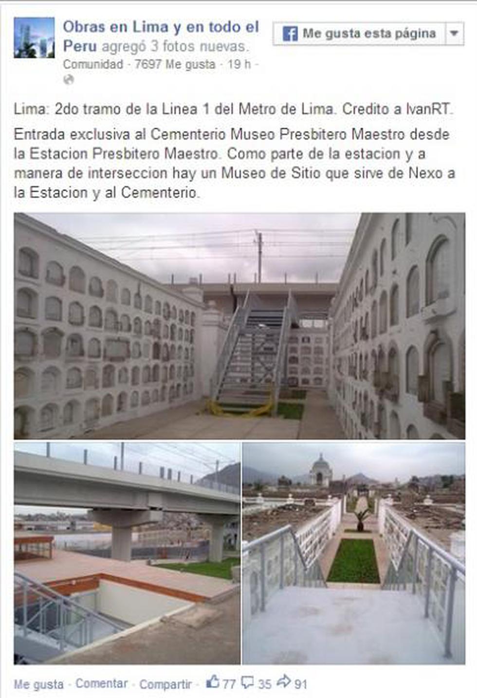 Redes sociales: usuarios critican estación de Metro de Lima en cementerio 