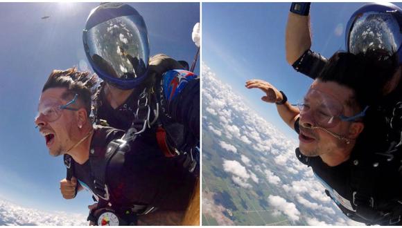Mario Hart casi pierde su cadena de oro en salto en paracaídas. (Fotos: Instagram)