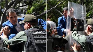 Juan Guaidó y el momento en que intentó saltar una cerca para ingresar al Parlamento (VIDEO)