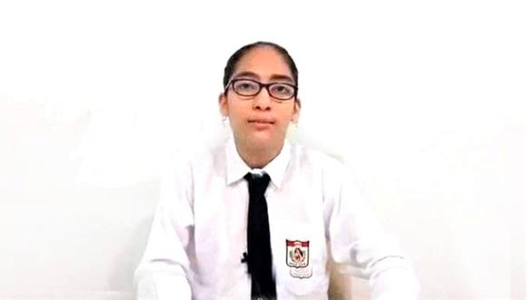 La estudiante de la I.E. Santa Rosa, Laytía Abigail Vásquez Ambulay, gana el concurso convocado por la Marina de Guerra del Perú.