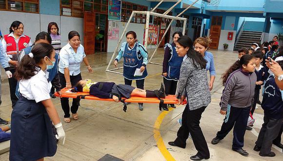 Escolares participaron en simulacro de sismo nocturno