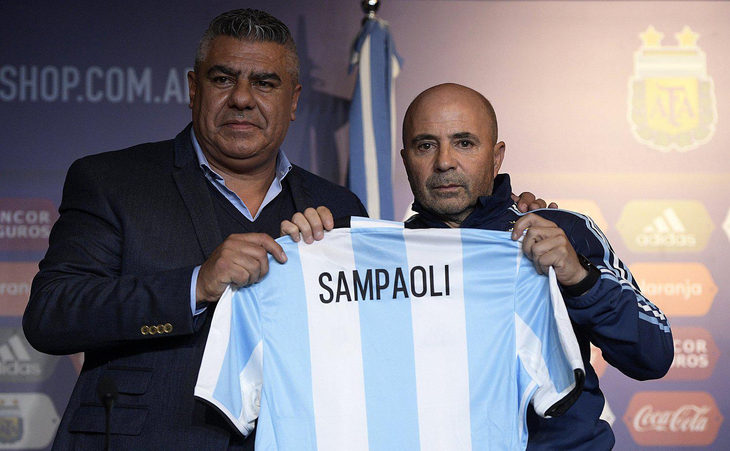 Jorge Sampaoli fue presentado como el nuevo técnico de Argentina