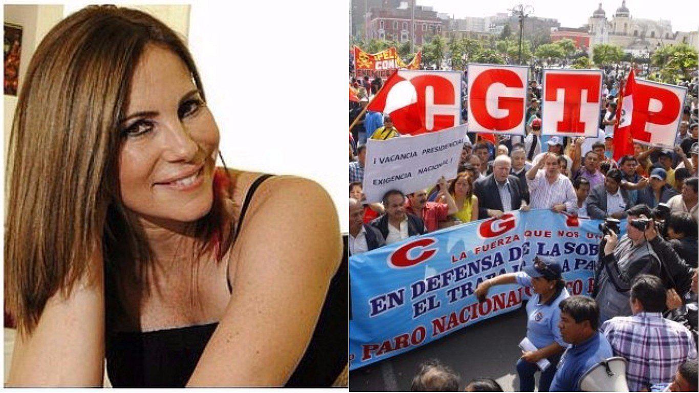Huelga de maestros: Karina Calmet apoya protesta de gremios de izquierda
