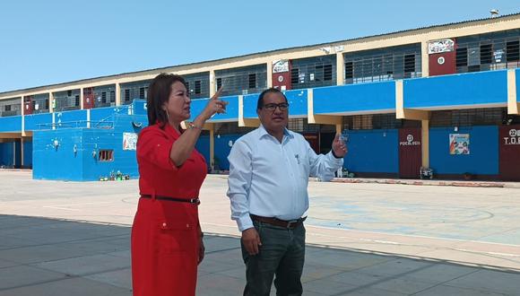 La presidenta del Consejo Regional de La Libertad recorrió las instalaciones de la institución educativa ubicada en el distrito de La Esperanza.