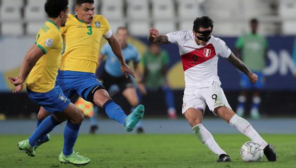 Gianluca Lapadula suma dos goles en lo que va de la Copa América 2021.  (Brasil). EFE/Andre Coelho