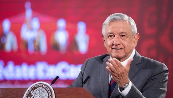 El presidente de México, Andrés Manuel López Obrador,  hablando durante su conferencia de prensa en el Palacio Nacional de Ciudad de México. (Foto: EFE/Presidencia de México)