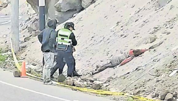 Cuerpo de venezolano estaba en la parte baja de un cerro. La policía ya está investigando el trágico suceso. (Foto: Difusión)