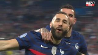 Gol de Karim Benzema: Francia anota el 1-0 sobre Dinamarca por la Nations League