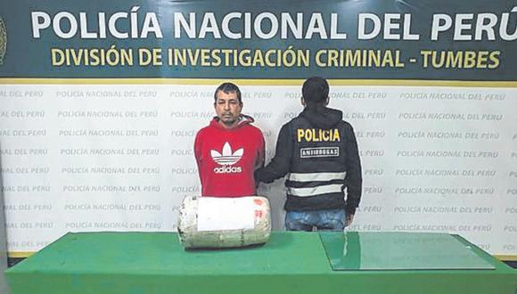 Rogelio Balladares Romero tenía marihuana “cripy” camuflada en un saco con frutas cuando fue detenido.