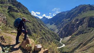 Eloy Cacya y Policía de Alta Montaña buscan a turista belga en el Cañón del Colca