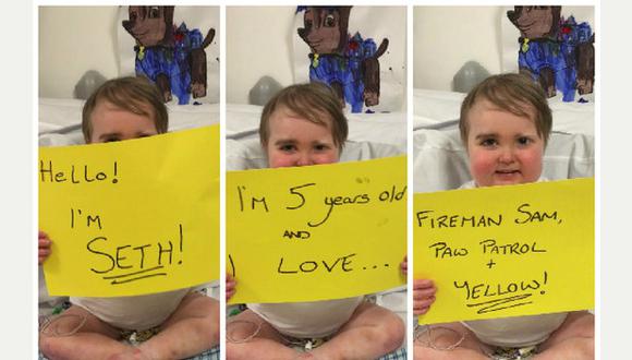 Niño confinado en hospital pide al mundo vestir de amarillo para mostrarle su apoyo