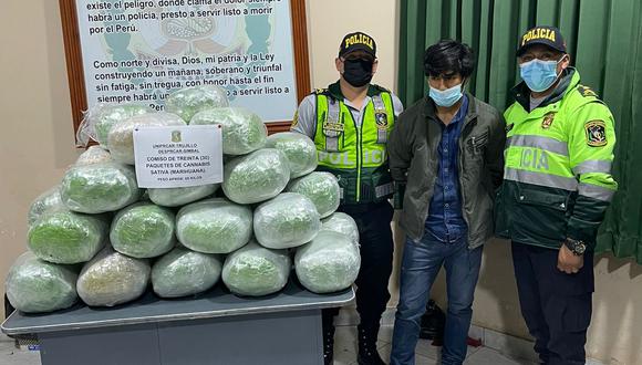 Llevaba la marihuana camuflada dentro de tráiler. Detenido y estupefaciente fueron llevados al Área Antidrogas de Trujillo.