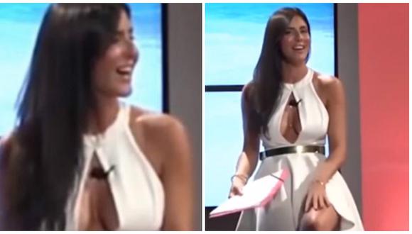 YouTube: conductora no notó detalle de su vestido y mostró todo en vivo (VIDEO)