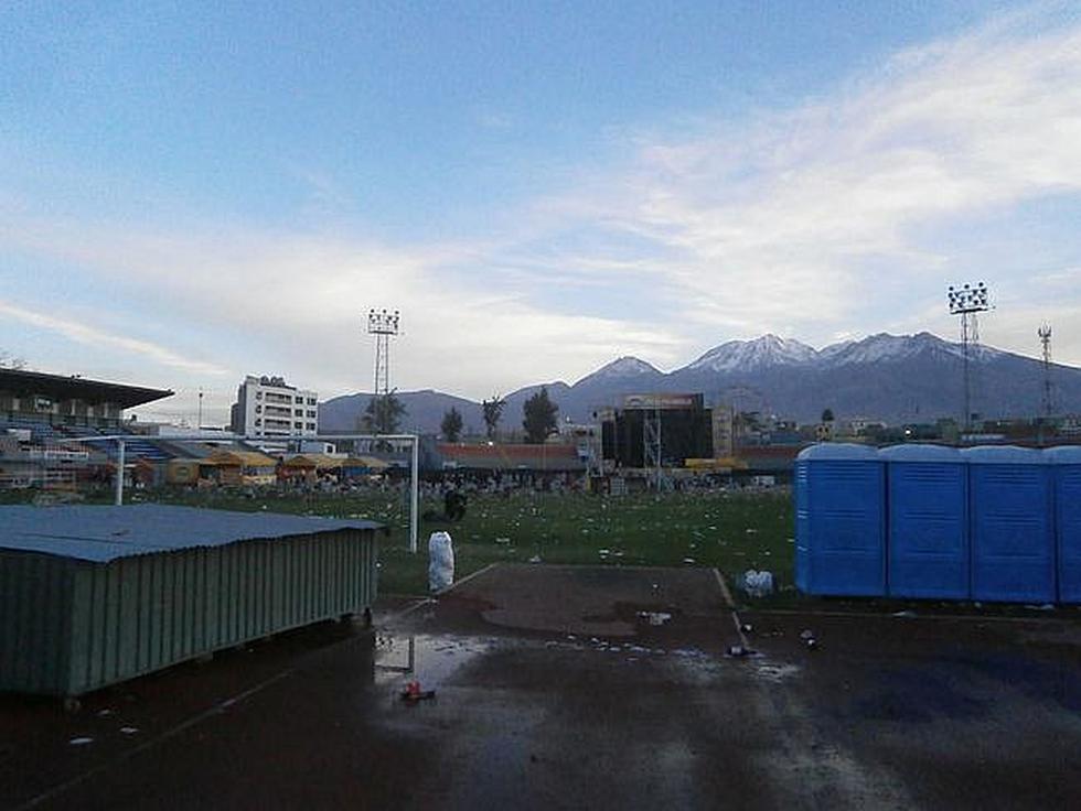 Estadio Melgar convertido en basural luego de concierto por aniversario de Arequipa (FOTOS)
