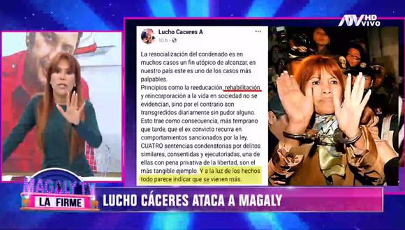 Magaly Medina le responde a ‘Lucho’ Cáceres por compartir una fotografía suya con esposas. (Foto: Captura)