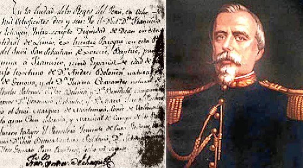 Francisco Bolognesi: En su partida dice "niño español" 