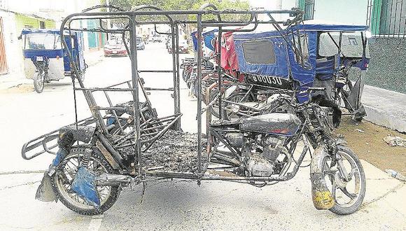 Sullana: Mototaxista se salva de morir quemado luego que un hombre le prendiera fuego al vehículo 