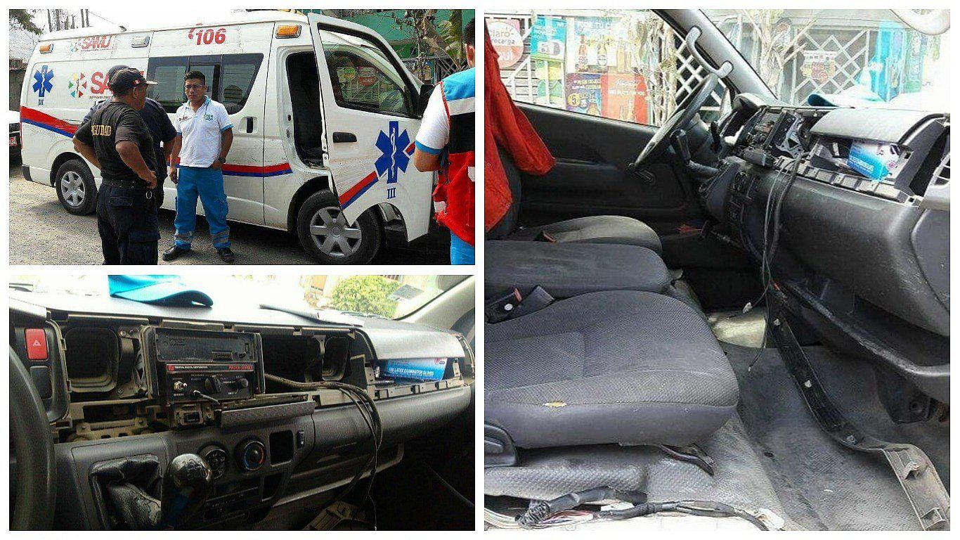 Ambulancia del SAMU llega a atender emergencia pero termina siendo asaltada