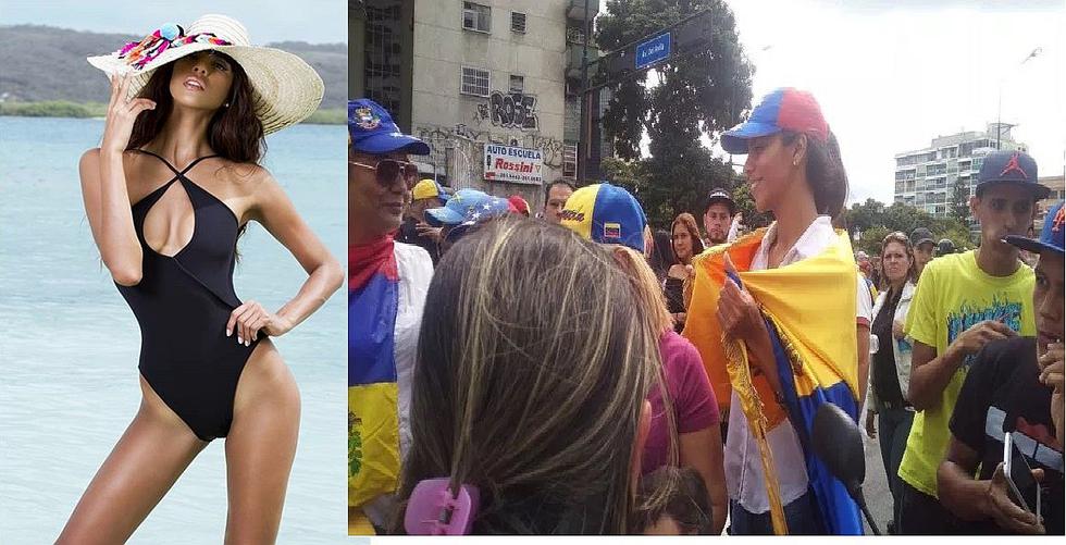 Miss Venezuela 2018 participó en la marcha contra Nicolás Maduro