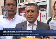 Denuncian asalto en local de Juntos Por el Perú: “Esto tiene como como objetivo amedrentarnos”