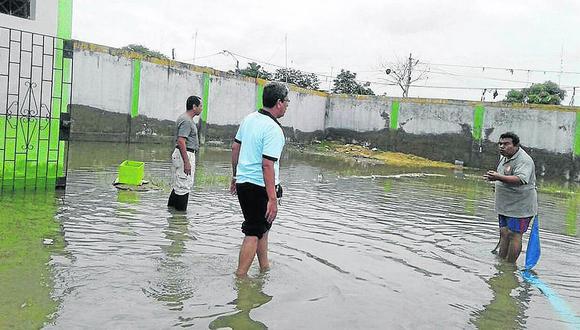 Ocho colegios de Tumbes sufren grave inundación tras lluvia