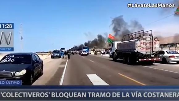 Tacna: bloqueo de carreteras impide ingreso de camiones con oxígeno provenientes de Chile. (Foto: Captura Canal N)