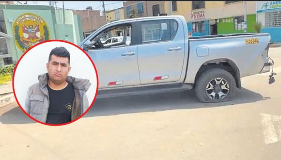 El suboficial PNP Jhordy Renato Alca Arrelucea fue detenido luego de persecución junto a Luis Agramonte Vílchez, cuando iban en una camioneta robada en la provincia de Virú.
