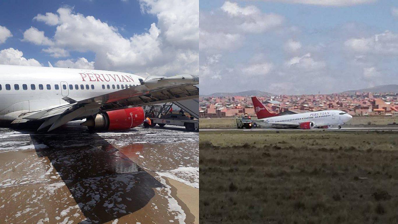Avión de Peruvian Airlines sufrió un accidente durante aterrizaje de Bolivia (VIDEO)