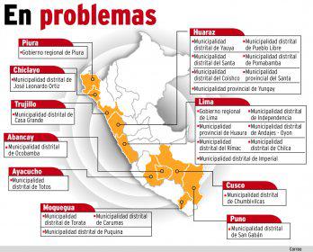 24 comunas y regiones  con denuncia penal