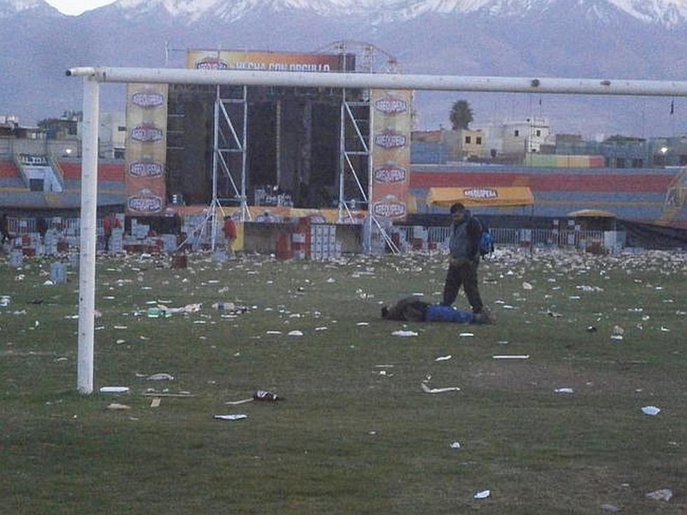 Estadio Melgar convertido en basural luego de concierto por aniversario de Arequipa (FOTOS)