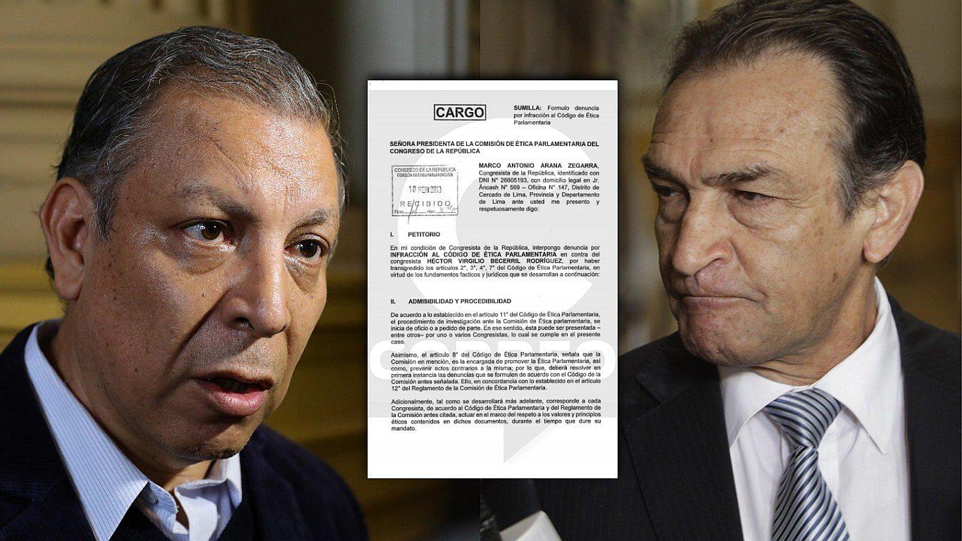 Marco Arana denuncia a Héctor Becerril ante la Comisión de Ética 
