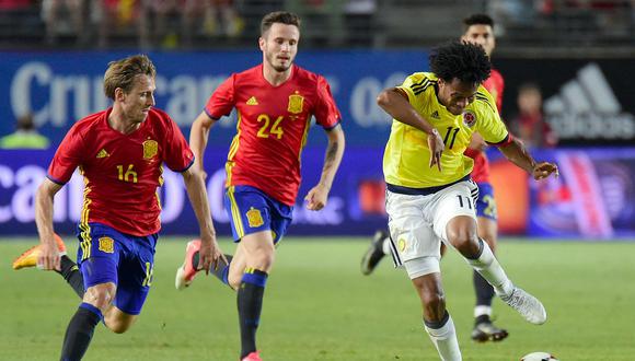 Colombia empató 2-2 con España en partido amistoso