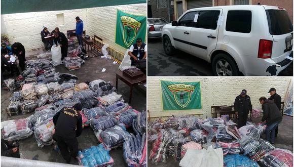 Policía incautó 36 sacos de ropa de contrabando que provenían de Tacna