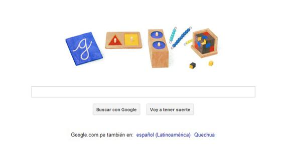Doodle de Google homenajea a pedagoga Maria Montessori