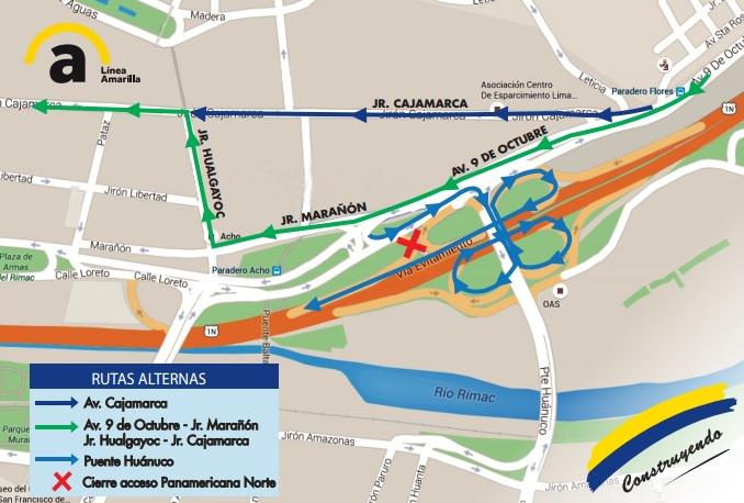 Cierran vía de Evitamiento a la altura del puente Huánuco y avenida Abancay