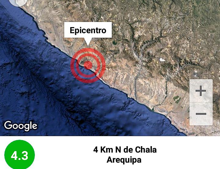 ​Sismo de 4.3 grados ocurrió en Arequipa