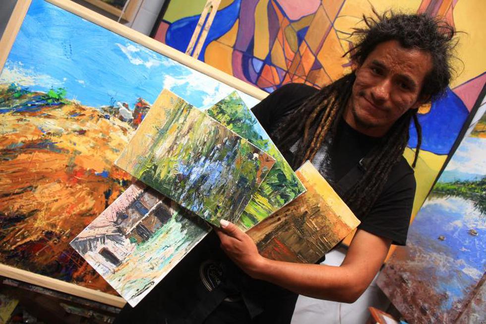 Joven pintor crea obras de arte con una espátula (FOTOS)