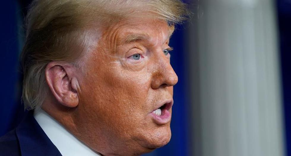 El presidente de Estados Unidos, Donald Trump, habla durante una conferencia de prensa en la sala de conferencias de prensa James S. Brady en la Casa Blanca en Washington, DC, Estados Unidos. (Foto: EFE/EPA/Chris Kleponis).